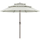ABCCANOPY 11FT 3 TIERS MARKET UMBRELLA OUTDOOR UMBRELLA UB97 - LIGHT BEIGE - Like New