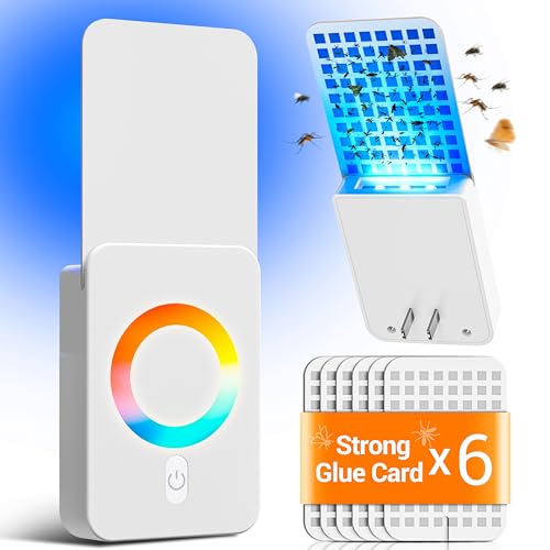 ECHET FRUIT FLY TRAPS FOR INDOORS 1 TRAP+6 GLUE CARDS ZN-01 - WHITE - Like New