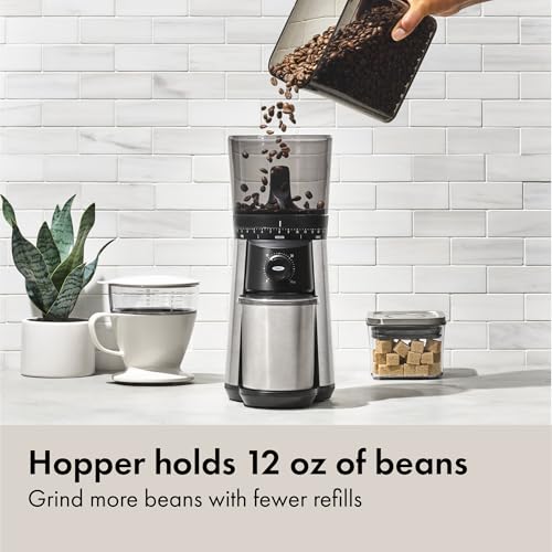 OXO BREW CONICAL BURR COFFEE GRINDER - SILVER - Like New