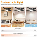 AYSEMO 36" LOW PROFILE CEILING FAN LIGHTS REMOTE 6-SPEED WIND - BLACK - Like New