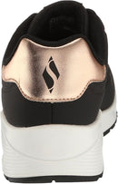 SKECHERS WOMEN'S UNO SHIMMER AWAY SNEAKERS - SIZE: 10 BLACK DURABUCK ROSE GOLD - Like New