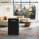 BICEPOS 2000 SQ.FT DEHUMIDIFIER FOR BASEMENT 30 PINTS DEHUMIDIFIERS - BLACK - Like New