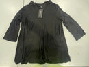 ZATTCAS WOMEN'S NOTCH NECK TUNIC TOP - SIZE: WOMEN XL - BLACK - Like New