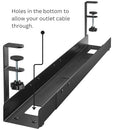 Length Adjustable Black Under Desk Cable Management Tray Up to 47’’ No Drill - Brand New