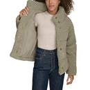 LW4RS005 LEVI'S WOMEN'S LONG LENGTH PATCHWORK QUILTED TEDDY COAT - SEAFOAM - XL - Like New