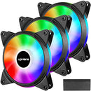 UPHERE 5V 3PC 120MM SILENT PWM INTELLIGENT CONTROL 5V ADDRESSABLE RGB FAN - Like New