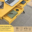 Niccae Modern Writing Desk, Unique X-Shaped Frame, MDF, 2 Drawer, B0CPDF3DJ3 - Brand New