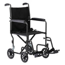 Medline Steel Transport Chair, Removable Swing-Away Footrests, B09YMQQ1PF - Brand New