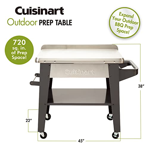 CUISINART CPT-194 OUTDOOR STAINLESS STEEL GRILL PREP TABLE - STAINLESS STEEL - Like New
