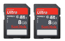 Sandisk Ultra SDHC 8GB SDSDH2-008G-AC11 2-Pack - Black New