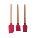 FARBERWARE MINI WOOD BAKING SET, INCLUDES A MINI BASTING BRUSH, SET OF 3 - RED - Brand New