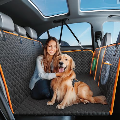 LUFEBUT HARD BOTTOM HOLDS 420LBS DOG CAR SEAT COVER BACK SEAT EXTENDER - BLACK - Like New