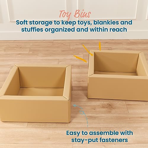 ECR4KIDS SOFTZONE PLAY PATCH TOY BINS, BEGINNER PLAYSET, 2-PACK - SAND - Like New