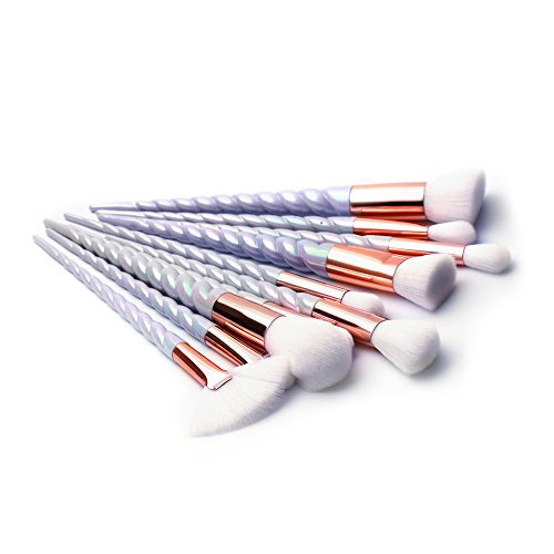 LA SANTE 10 PIECE FASCINATING UNICORN MAKEUP BRUSH SET - WHITE Like New