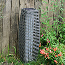 SOLAR RATTAN EFFECT 69CM TALL LED LIGHT OUTDOOR GARDEN FLOOR LAMP LANTERN - GRAY - Like New