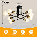 LIMEIJUA Mid Century Ceiling Light Modern Sputnik Chandelier B095NQTK17 - Black - Like New