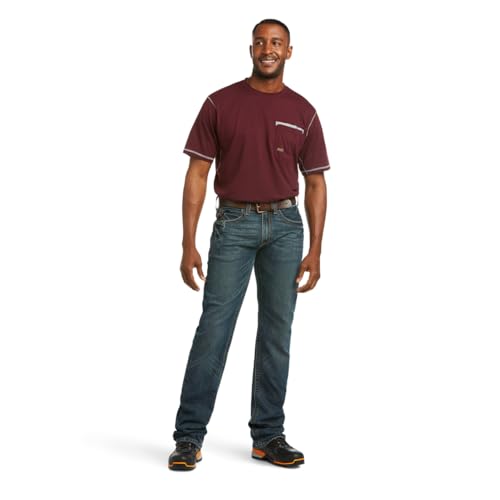 Ariat Work Men's Rebar M5 Straight Durastretch Edge Jean IRONSIDE Blue - Brand New