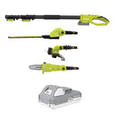 SUN JOE CORDLESS LAWN CARE SYSTEM GRASS HEDGE TRIMMER BATTERIES CHARGERS - GREEN - Like New