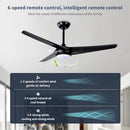 KINDLOV 52" Ceiling Fan Lights with Remote Indoor/Outdoor Use - Black - Like New