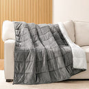 HBlife Sherpa Fleece Weighted Blanket Oeko-Tex 25 lbs 80X87 Inches - Grey - Like New