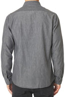Slate & Stone Men’s Long Sleeve Button-Down Shirt - Grey Denim, S - Brand New