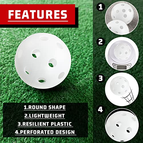Jecery 24 Pcs Plastic Practice Baseballs White Lightweight Training Balls - Like New