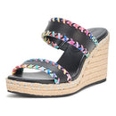 KL154225 KARL LAGERFELD WOMEN'S CARCEL DOUBLE STRAP ESPADRILLE WEDGE - 10 - Like New