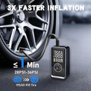 LOMXSY PORTABLE TIRE INFLATOR WITH TIRE GAUGE PRESSURE & LED LIGHT - BLACK/GRAY - Like New