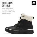 NL5151 SOREL WOMEN'S OUT N ABOUT LV BOOT - SIZE 7.5 - BLACK/CHALK - Like New