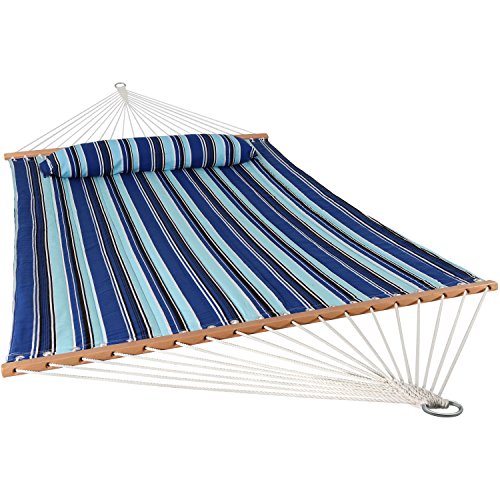 SUNNYDAZE QUILTED OUTDOOR HAMMOCK WITH SPREADER BARS - LYCHEE SPICE - Like New