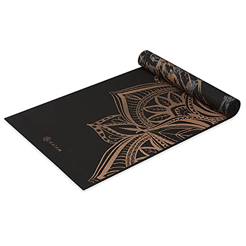 GAIAM YOGA MAT PREMIUM 6MM DESIGN EXTRA THICK NON SLIP (68"x24"x6mm) - BRONZE - Brand New