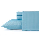 BIBB HOME 1500 COUNT DAMASK STRIPE SHEET SET - FULL SIZE - AQUA - Brand New