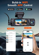TUIFAC 4K 3 CHANNEL DASH CAM FRONT AND REAR INSIDE GT805 - BLACK - Like New