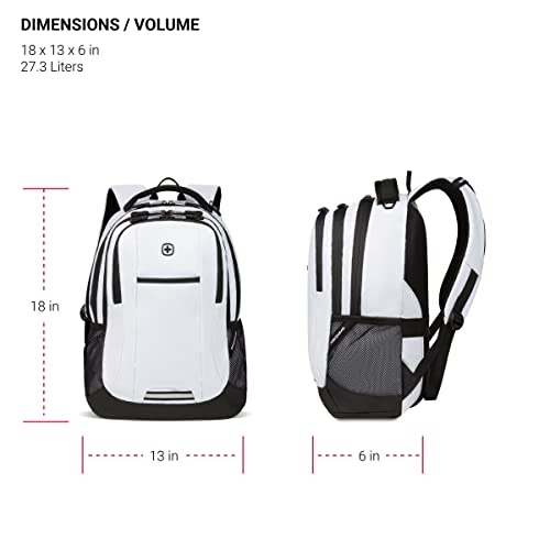 SwissGear Cecil 5505 Laptop Backpack, Fits 16 Inch Laptop, White Tarpaulin - Like New