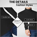 GALAXY BY HARVIC MEN'S LONG SLEEVE TURTLE NECK T-SHIRT - SIZE: MEN L - BLACK - Brand New