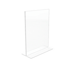 OFFICE DEPOT BRAND STAND-UP SIGN HOLDER VERTICAL, 11"H X 8-1/2"W CLEAR PACK OF 4 - Brand New