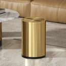 cleaning Stainless Steel Trash can with Flipping Lid (Golden monolayer) - Brand New