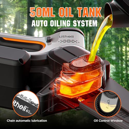 Litheli 20V Mini Chainsaw 6 Inch Brushless Chainsaw, 2.0Ah Battery - Like New