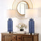 SAFAVIEH LIGHTING COLLECTION BOTTLE GLASS BLUE/CREAM TABLE LAMP SET OF 2 - Like New