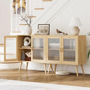 COEZTT KITCHEN CABINET WITH 2 DOORS & 2 DRAWERS - BUFFET COS06019 - NATURAL WOOD - Like New