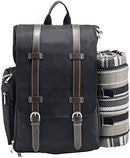 CALIFORNIA PICNIC PICNIC BACKPACK FOR 2 STYLISH ALL-IN-ONE - BLACK/BROWN - Like New