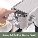 GEVI Espresso Machine 20 Bar Milk Frother ECMA0 - IVORY SILVER - Brand New