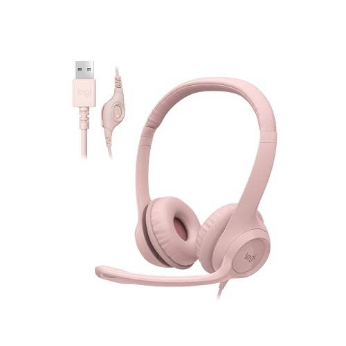 LOGITECH H390 GAMING HEADPHONES WIRED HEADPHONES WITH MIC USB - ROSE - Brand New