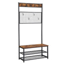 VASAGLE Industrial Coat Rack Stand, Shoe Rack Bench, UHSR46BX - RUSTIC BROWN - Like New