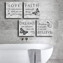 Motivational Quotes Contemporary Nature Butterfly Picture Print Black White - Brand New
