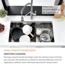 Undermount Double Bowl Stainless Steel Kitchen Sink HACHENL 33"×19" B0CCD9YZT7 - Brand New