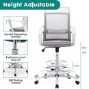 OLIXIS Drafting Chair - Tall Standing Office Desk Chair - Grey (DR1839F-GY) - Brand New