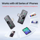 LEETTUS 2PCS MINI WIRELESS LAVALIER MICROPHONES FOR IPHONE 14/15/16 - BLACK - Like New