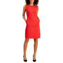 Anne Stretch Sheath Dress W/Extended Shoulder Size: 4 - Rouge Red - Brand New