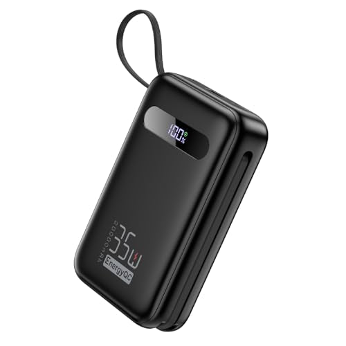 ENERGYQC POWER BANK 20,000MAH 35W PD 3.0+QC 4.0 FAST CHARGING CABLES - BLACK - Like New